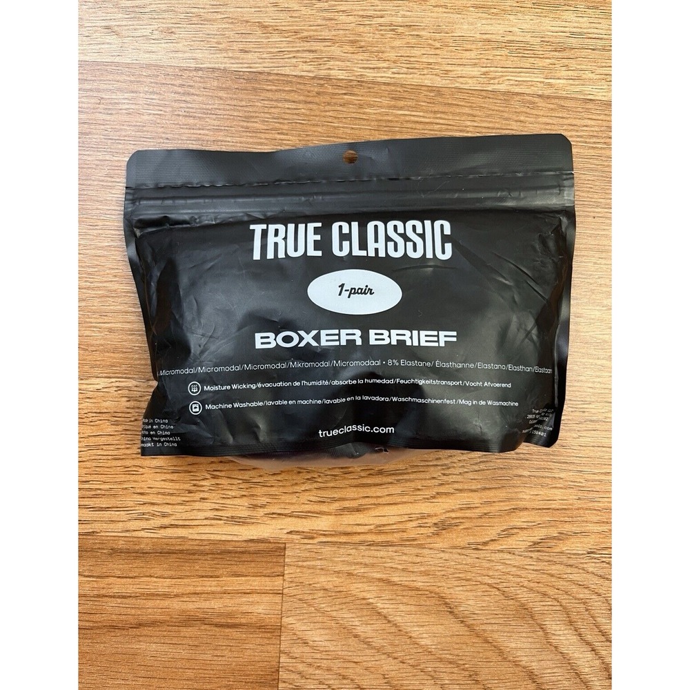 Tru Classic Boxer Briefs Black One Pair Men's Size Large NEW